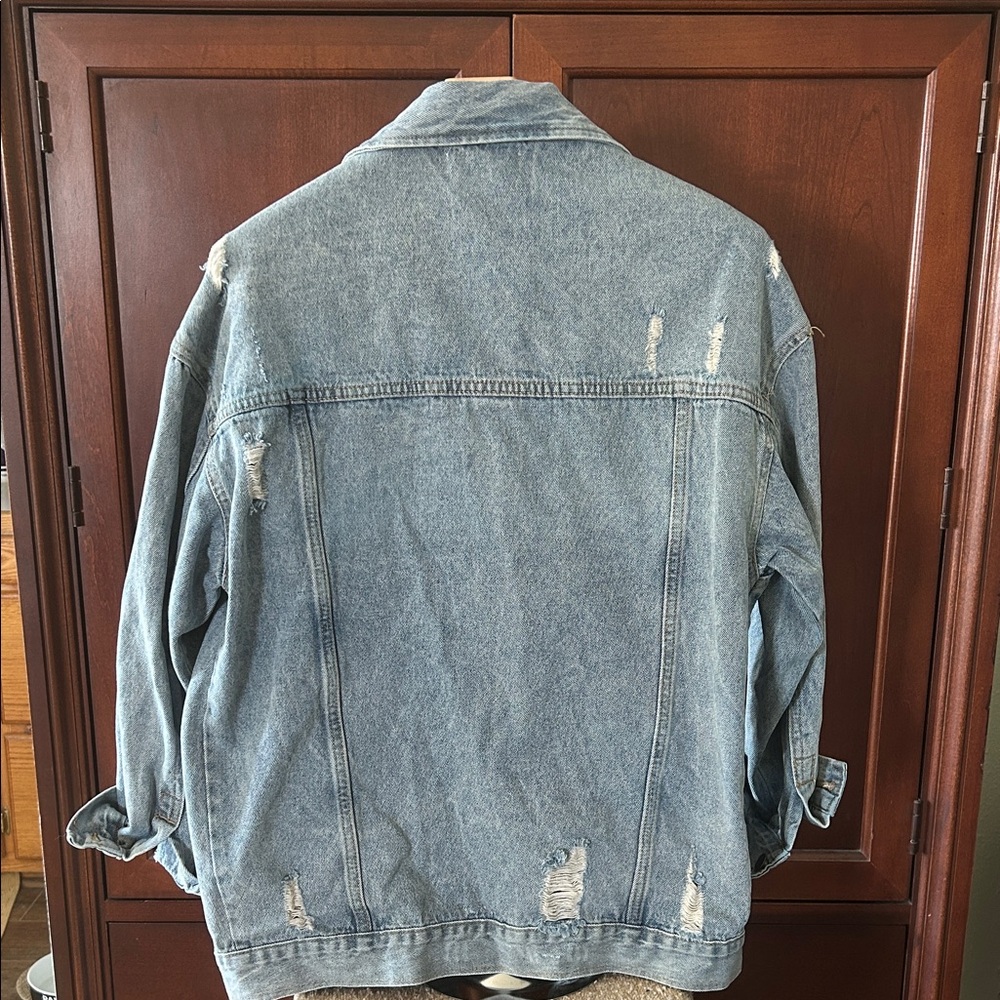 Talula Light Blue Distressed Jean Jacket - Picture 6 of 6